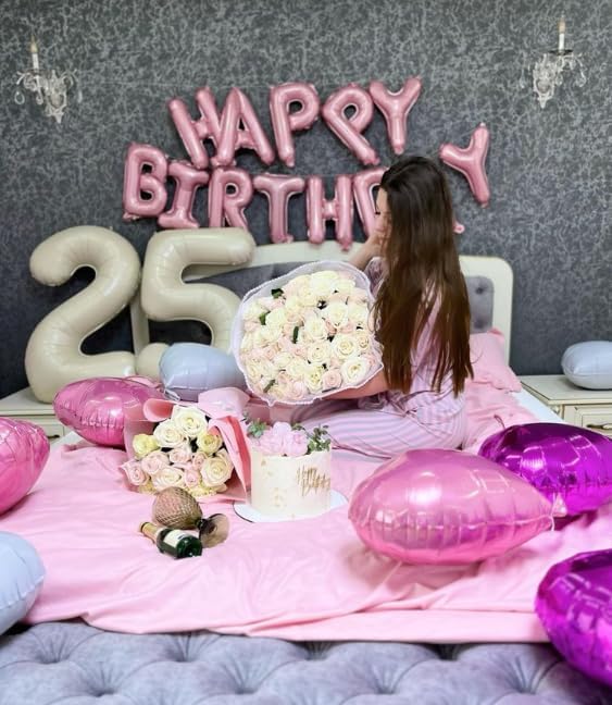 Cream White 5 Number Balloon 40 Inch Large Birthday Balloon, Five 5th 15 25 35 - Image 4