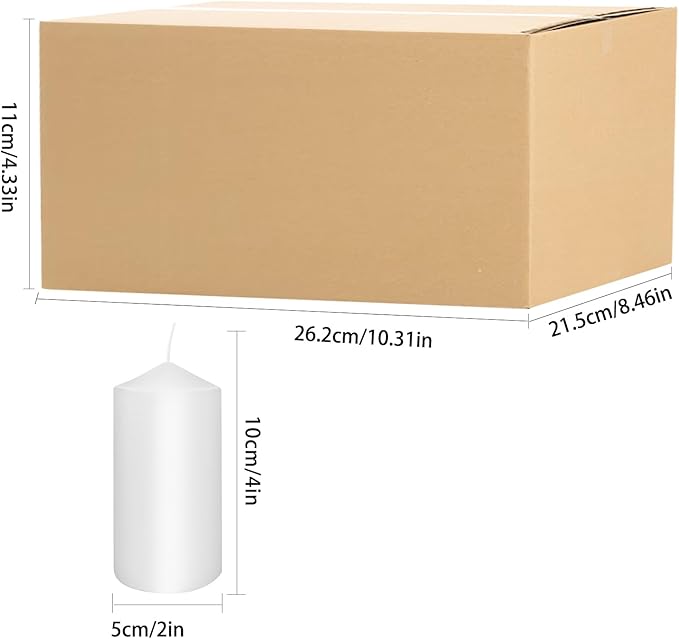 20-Pack 2 x 4 Long Burning Unscented White Tall Pillar Candles - Image 3