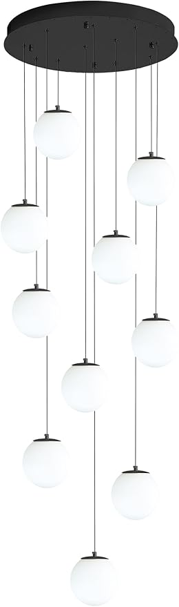 H118 Large Chandeliers for High Ceilings, 12-Lights Mid Century Globe - Image 5