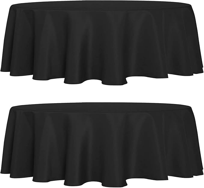 sancua 2 Pack Round Tablecloth 70 Inch Black, Stain and Wrinkle Resistant Table - Image 9
