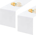 2 Pack White Table Runner 12 x 90 Inch Solid Color Farmhouse Runners Coffee by mylacerhome