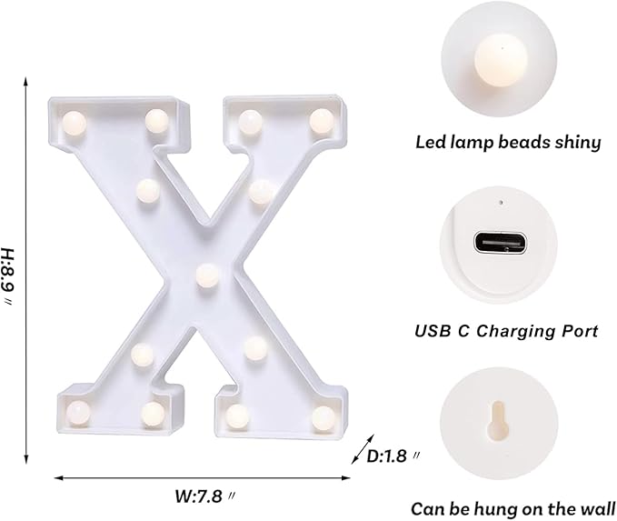 Foaky Rechargeable LED Letter Lights Sign Marquee Light Up Letters Sign - Image 3