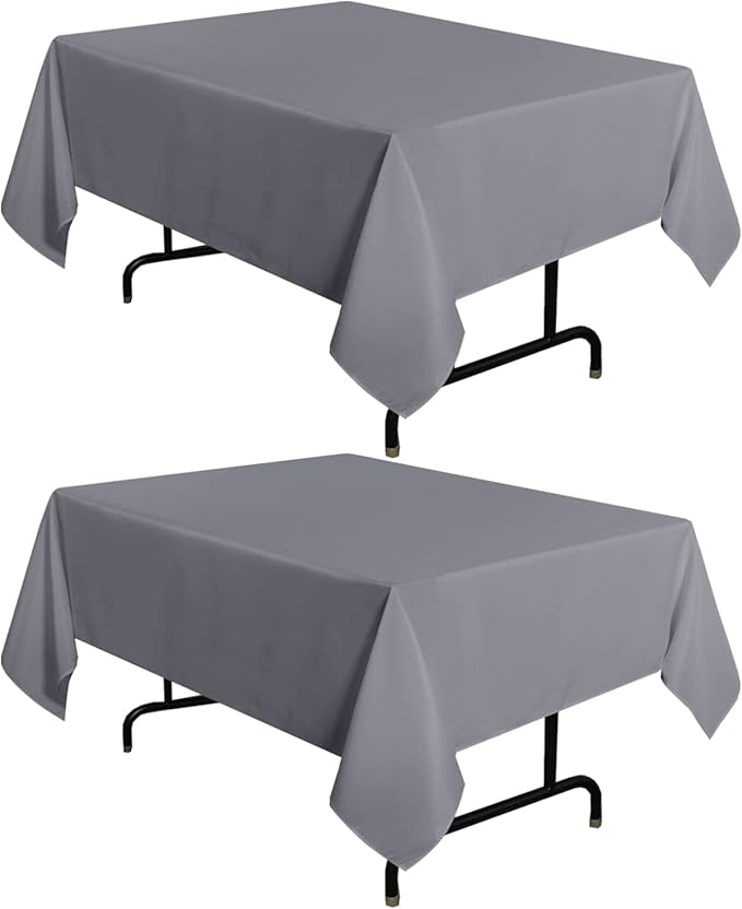 sancua 2 Pack Light Grey Tablecloth 54 x 54 Inch, Stain and Wrinkle Resistant by sancua