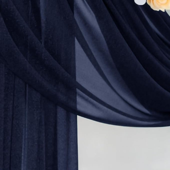Navy Blue Wedding Arch Draping Fabric 2 Panels 29" x 20 FT Navy Wedding Drapes - Image 4