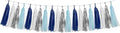 Teal Silver White Navy-Blue Party-Decorations – 15pcs Tissue Paper Tassel by HongTongTong