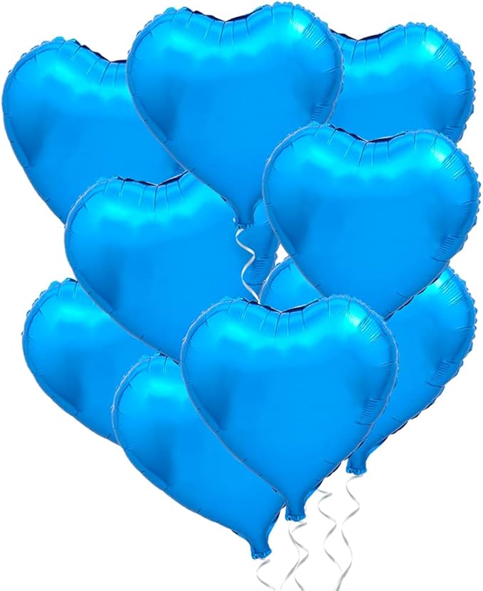 BEISHIDA 30pcs 18inch Blue Heart Foil Balloons by Beishida