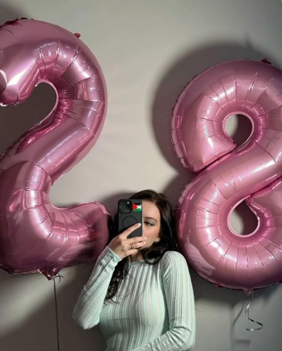 Helium Foil Pearlescent Pink Number 8 Balloon 40 Inch, Mylar Eight Numbers 8 18 - Image 6