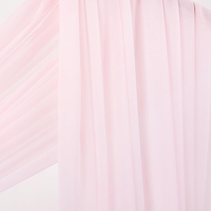 Socomi Blush Pink Wedding Arch Draping Fabric 29" x 20Ft 4 Panels Sheer Outdoor - Image 5