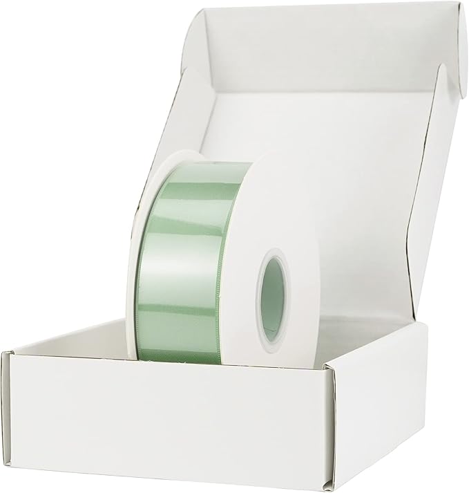 HUIHUANG 1-1/2 inch Double Face Satin Ribbon, Polyester Satin Sage Green Ribbon - Image 8