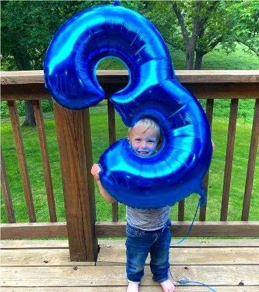40 Inch Navy Blue 3 Large Number Balloon, 3 13 23 30 33 36 38Blue Birthday - Image 5