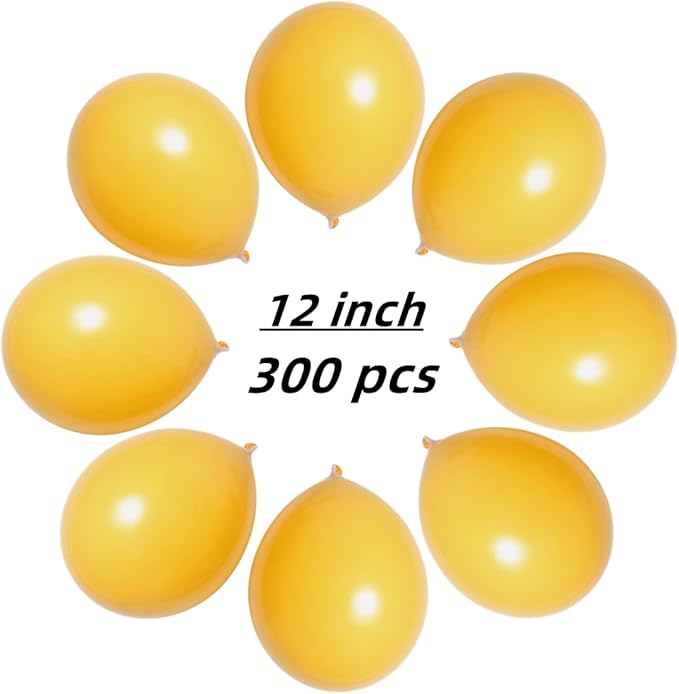 300 Pack Lemon Yellow Balloons 12 inch Mustard Yellow Latex Party Balloon Bulk - Image 2