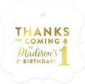 Andaz Press Personalized Fancy Frame Square Birthday Gift Tags, Metallic Gold by AndazPress