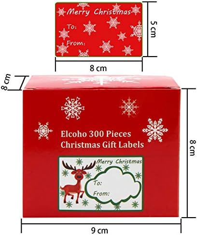 Elcoho 300 Pieces Christmas Self Adhesive Gift Tag Self Stick Stickers Gift - Image 2