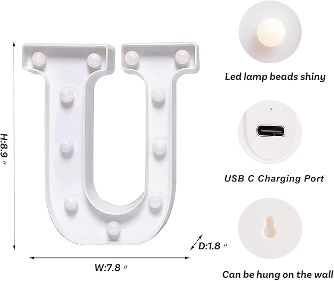Foaky Rechargeable LED Letter Lights Sign Marquee Light Up Letters Sign - Image 3