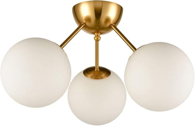 HOLKIRT Classic Mid Century Modern Globe Semi Flush Mount Ceiling Light Sputnik - Image 4