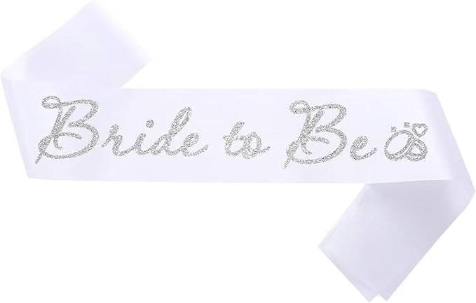 White Bride to Be Sash for Bridal Shower Bachelorette Party Wedding Hen Party by Unknown