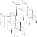 HIIMIEI Clear Acrylic Display Risers 2 Sets, 3-Tier Risers Stands Showcase by HIIMIEI