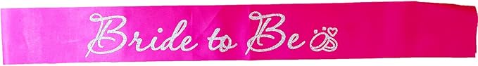 Hot Pink Bride to Be Sash for Bridal Shower Bachelorette Party Wedding Hen - Image 2