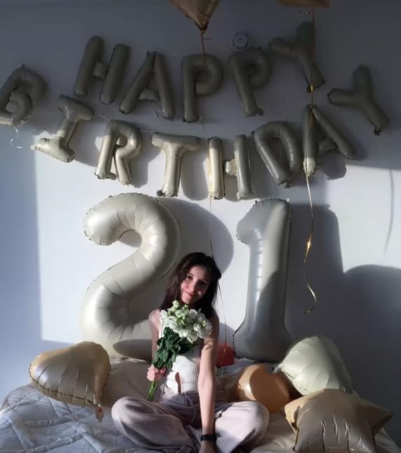 Cream White 1 Number Balloon 40 inch, Number 1 Birthday Balloon - Image 6