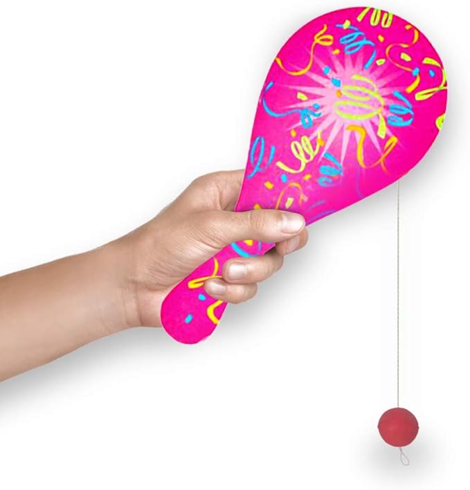 ArtCreativity Neon Paddle Balls, 9.25 Inch Plastic Paddleball - Image 4