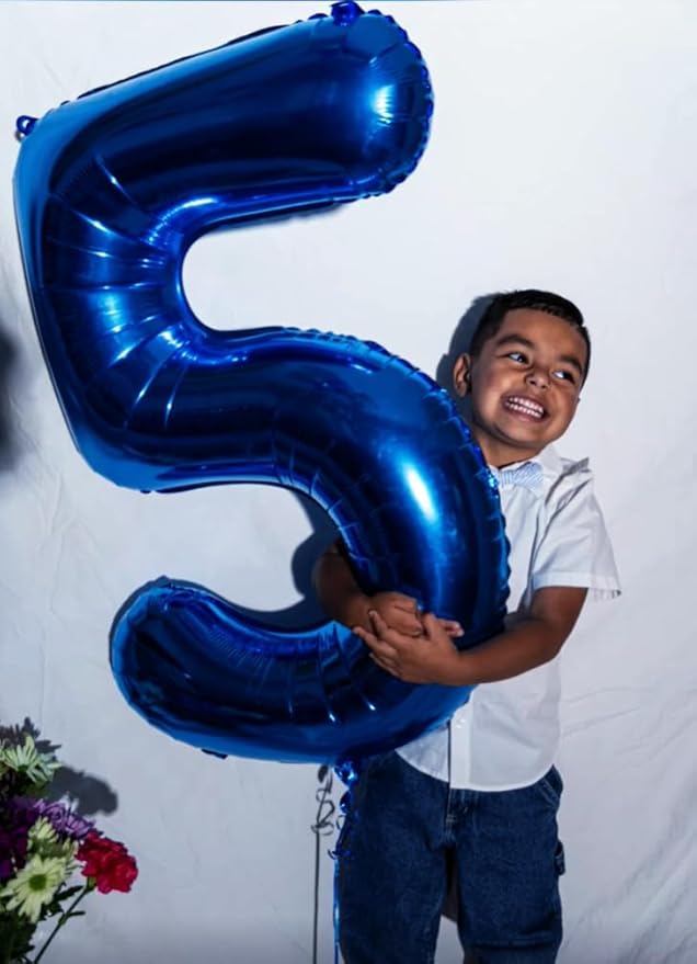 Night Blue 40 Inch Large Number 5 Birthday Balloon, 2025 Five 5th 15 25 35 50 - Image 6