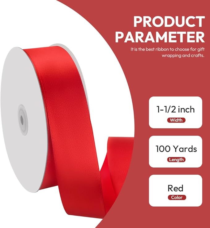 1-1/2" x 100 Yards Satin Ribbon - Image 2