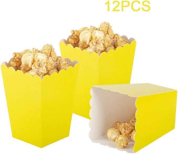 Yellow Popcorn Boxes Mini Paper Popcorn Box Cardboard Popcorn Container - Image 3