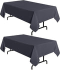 sancua 2 Pack Dark Grey Tablecloth 60 x 102 Inch, Rectangle 6 Feet Table Cloth by sancua