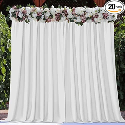 Joydeco White Polyester Backdrop Curtain | Semi-Opaque | by JOYDECO