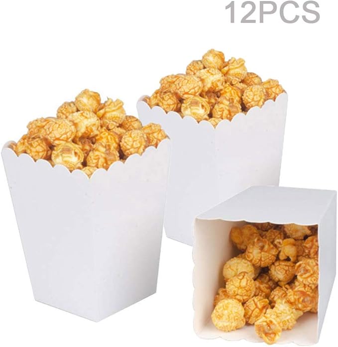 White Popcorn Boxes Mini Paper Popcorn Box Cardboard Popcorn Container - Image 3