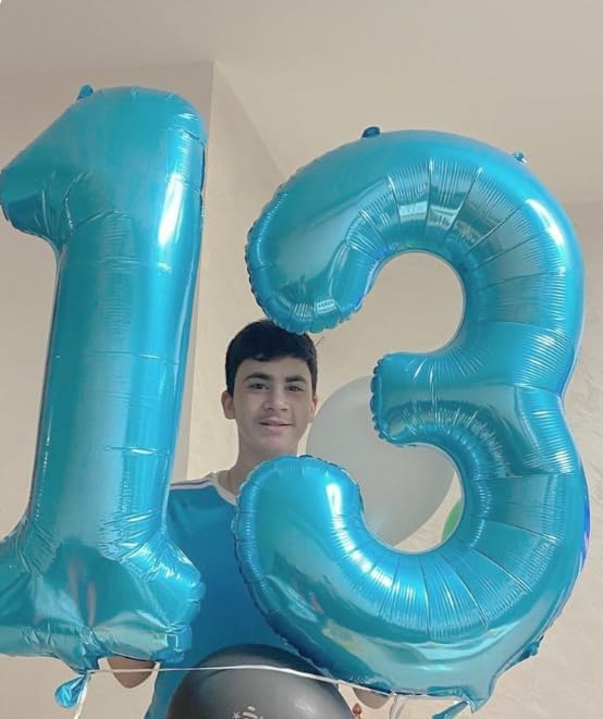 Pearl Blue 0 Number Balloon, Pearl Blue 40 Inch 0 Number Balloons, 0 Decorations - Image 7