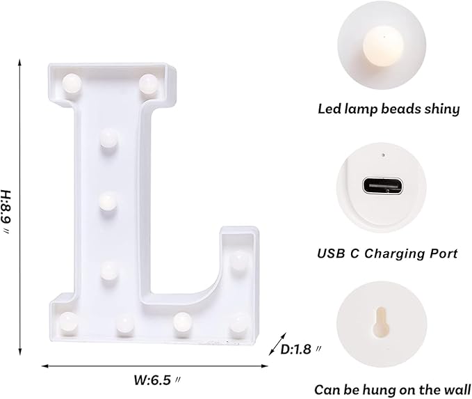 Foaky Rechargeable LED Letter Lights Sign Marquee Light Up Letters Sign - Image 3