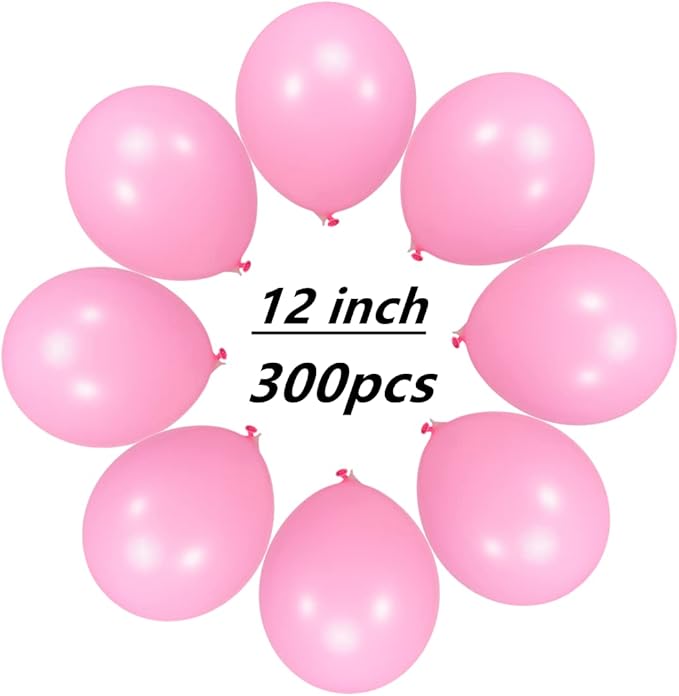 300 Pack Pink Balloons 12 inch Pink Latex Party Balloon Bulk - Image 2