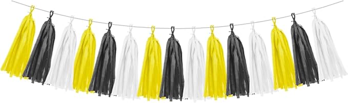 Yellow White Black Party Decorations by HongTongTong