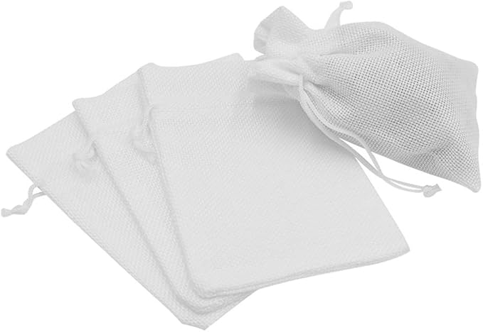 20pcs Burlap Bags with Drawstring, 5.9 x 7.5 inch White Linen Gift Bags Jewelry - Image 4