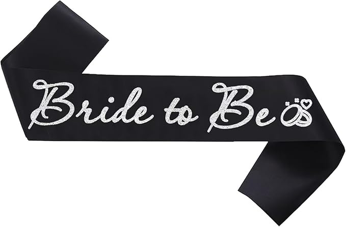 Black Bride to Be Sash for Bridal Shower Bachelorette Party Wedding Hen Party by Unknown