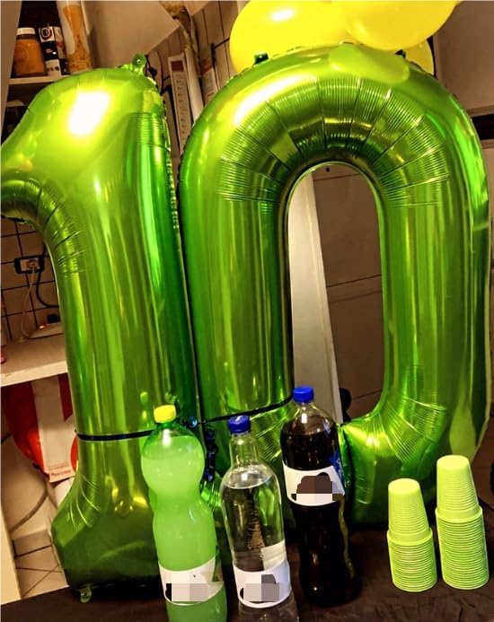 Light Green Number 7 Birthday Balloon 40 Inch, Digital Balloons - Image 5