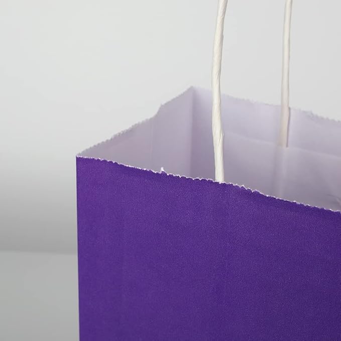 Oikss 50 Pack 5.25x3.25x8.25 Inch Small Purple Kraft Paper Bags - Image 6