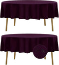 Fokitut 2 Pack Waterproof Round Tablecloth, 90 Inch, Stain Resistant and by BalsaCircle