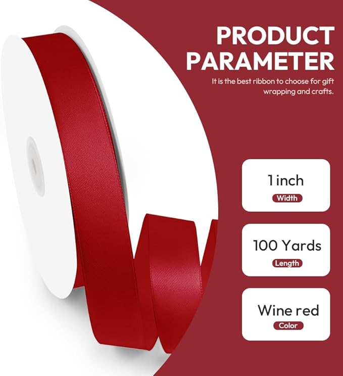1" x 100 Yards Satin Ribbon - Image 2