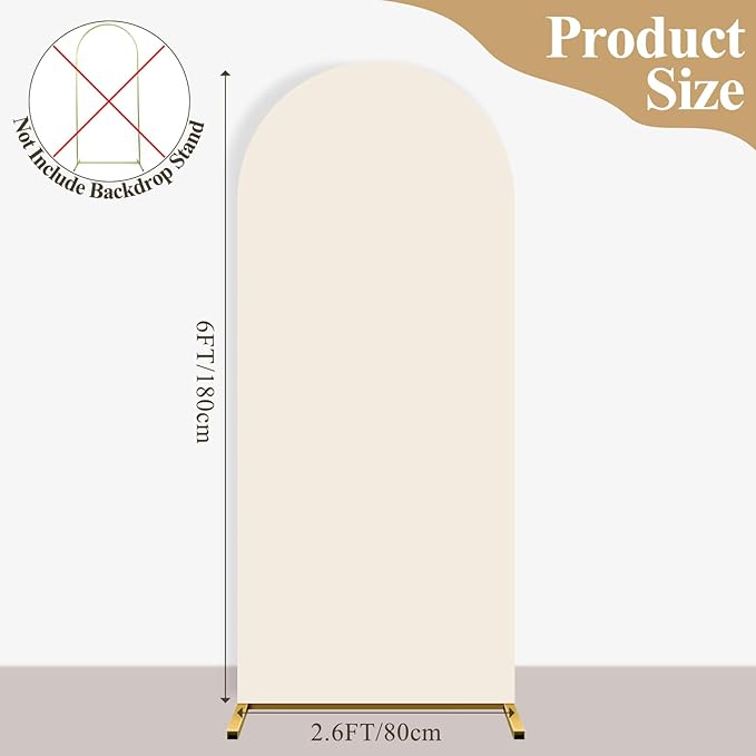 Ledido Wedding Arch Backdrop Cover 6FT Arch Covers Fitted Stretchy Spandex - Image 3