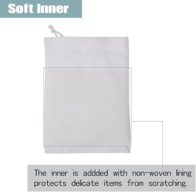 20Pcs Burlap Bags with Drawstring, 3.9 x 5.5 inch White Small Linen Gift Bags - Image 5