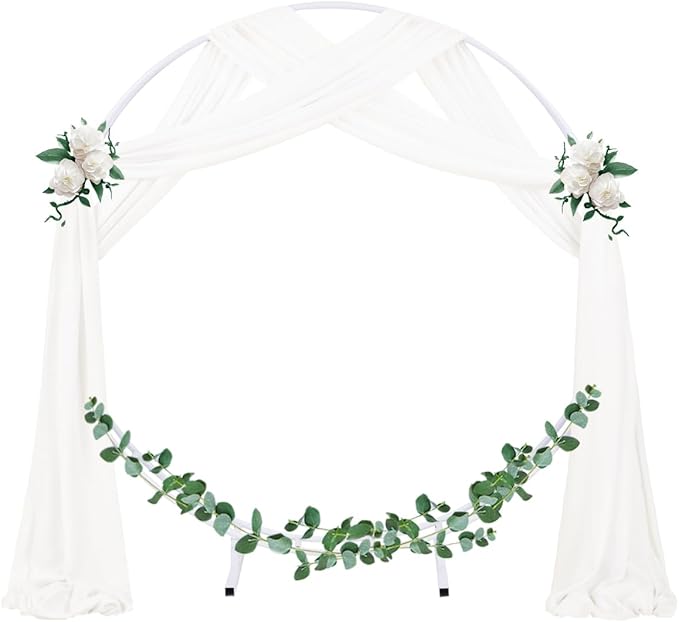 Socomi Wedding Arch Draping Fabric 2 Panels 29" x 19Ft Ivory Sheer Chiffon - Image 2