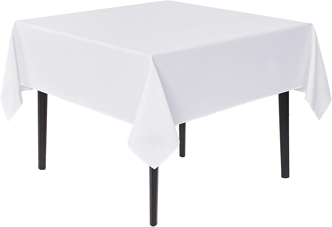 sancua White Square Tablecloths 85x85 Inch by sancua