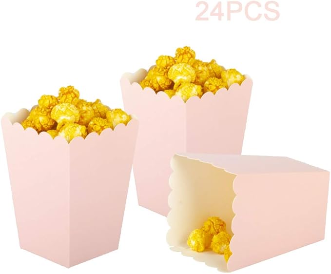 Pink Popcorn Boxes Mini Pack of 24, Paper Popcorn Container - Image 3