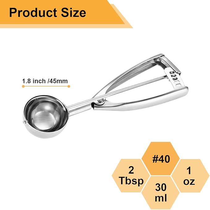 2 Tablespoon Cookie Scoop, Size #40/2 Tbsp Cookie Scoops - Image 2