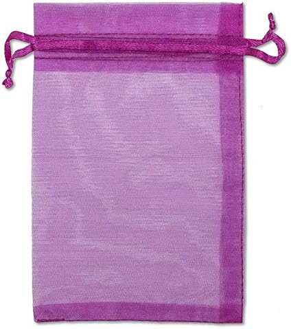 TheDisplayGuys 48-Pack 4x6 Hot Pink Sheer Organza Gift Bags - Image 3