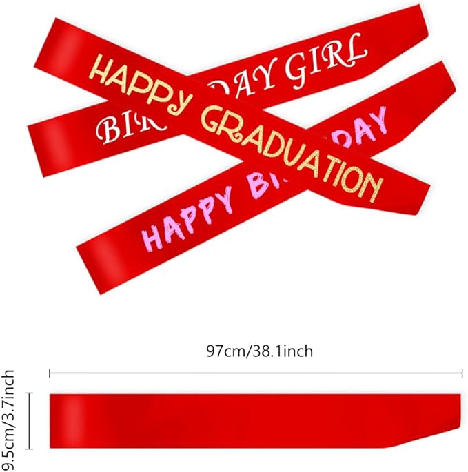 16 Pcs Sash Blank Satin Red Sash - Image 2