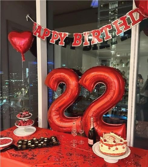40 Inch Big Red Number 2 Balloon Birthday Decoration, Number 2 Helium Balloon - Image 9