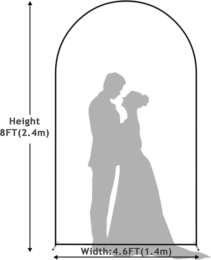 Wokceer Wedding Arch Backdrop Stand 8 FT Metal Backdrop Arch Stand - Image 2